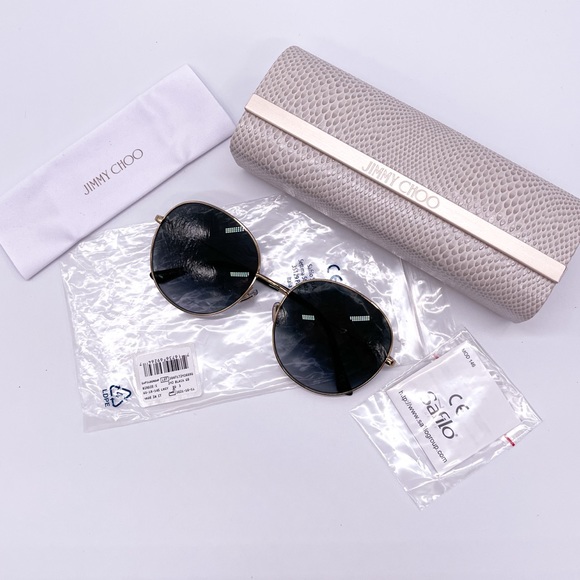 JIMMY CHOO BRAND NEW ROUND OVERSIZED GREY WOMEN SUNGLASSES JIMMY CHOO - Picture 11 of 11